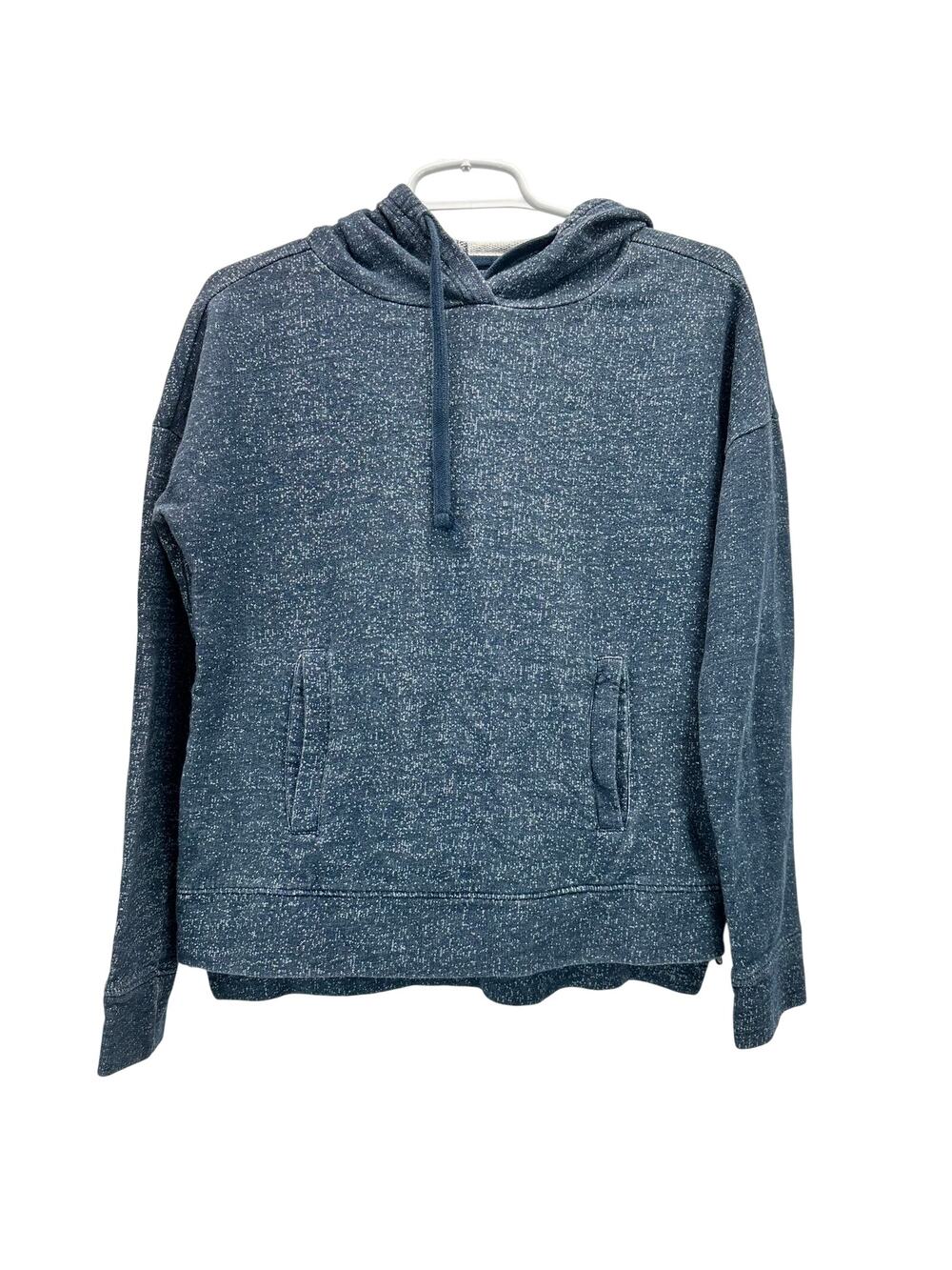 Pact Hoodie with Side Zipper Organic Cotton Size Small Blue Speckled